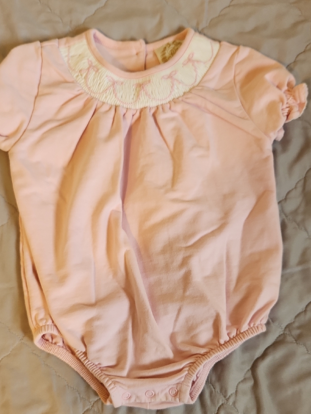 The Beaufort Bonnet Company Pink Smocked Neck Bubble - Picture 2 of 6